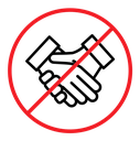 No handshake sign Color Outline icon