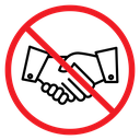 No Handshake Sign Color Outline icon