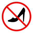 No high heels sign icon