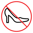 No high heels sign icon