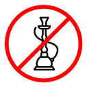 No hookah sign color outline icon