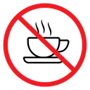 No Hot Drinks Sign Color Outline icon
