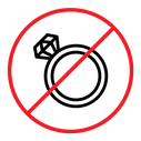 No Jewelry Ring Sign icon