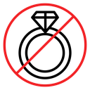 No jewelry sign icon