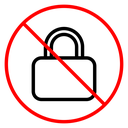No lock sign icon