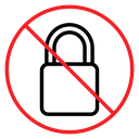 No lock sign icon
