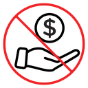 No money sign 2 icon