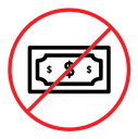 No money sign (2) icon