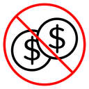 No money sign 2 icon
