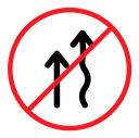 Do not overtake traffic Sign icon