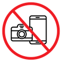 No Photography Sign Color Outline icon