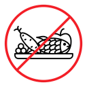 Picnics are prohibited sign icon
