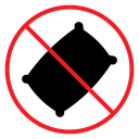 No pillow sign icon