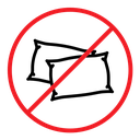 No pillow sign icon