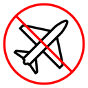 No plane sign icon