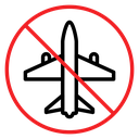 No plane sign icon