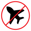 No plane sign Color Outline icon