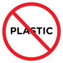 No Plastic Sign icon