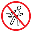 No Running Sign Color Outline icon