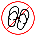 No sandals sign icon