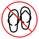 No sandals sign icon