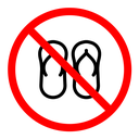 No sandals sign icon