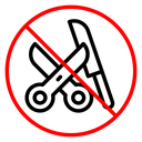 No scissors or no knives sign icon