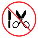No scissors or no knives sign Color Outline icon