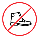 No shoes sign Color Outline icon
