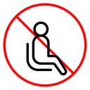 No sitting sign icon