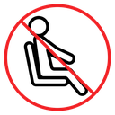 No sitting sign icon