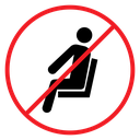 No sitting sign icon