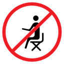 No Sitting Sign Color Outline icon
