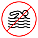 No swimming sign 2 icon