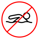 No swimming sign icon