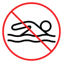 No swimming sign 2 icon