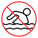 No swimming sign icon