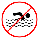 No swimming sign 2 Color Outline icon