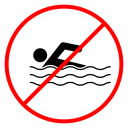 No swimming sign 1 Color Outline icon