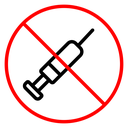 No syringe sign icon