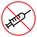 No syringe sign icon