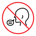 No talking sign Color Outline icon