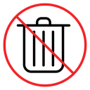 No trash sign icon