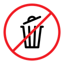 No trash sign icon