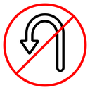 No u turn road sign icon