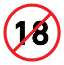 No under eighteen sign icon