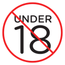 No under eighteen sign icon