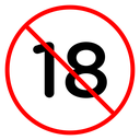 No under eighteen sign icon