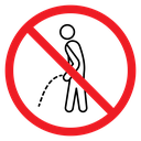 No Urinating Sign Color Outline icon