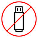 No USB flash drive sign icon